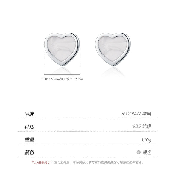 Wholesale Sweet Fairy Heartshaped 925 Sterling Silver Earrings With Electroplating For Women