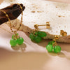 Wholesale Sweet Fairy Style Fruit Pattern Cherry Stainless Steel Electroplated Jewelry Set For Women Necklace Earring