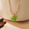 Wholesale Sweet Fairy Style Fruit Pattern Cherry Stainless Steel Electroplated Jewelry Set For Women Necklace Earring