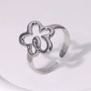 Wholesale Sweet Flower Open Ring For Women Stainless Steel Electroplated