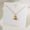 Wholesale Sweet Fruit Geometric Design Copper And Titanium Steel Electroplated Pendant Necklace For Women With O Word Chain