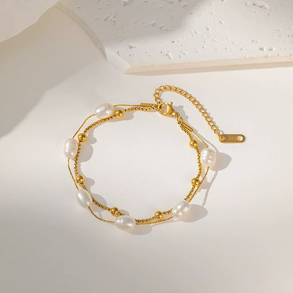 Wholesale Sweet Geometric Electroplated Titanium Steel Bracelets For Women