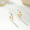 Wholesale Sweet Geometric Imitation Pearl Electroplated Stainless Steel Ear Clip Earrings For Women