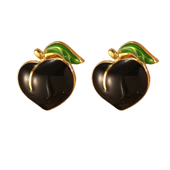 Wholesale Sweet Girl Style Dripping Oil Fruit Earrings Made Of 304 Stainless Steel