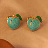 Wholesale Sweet Girl Style Dripping Oil Fruit Earrings Made Of 304 Stainless Steel