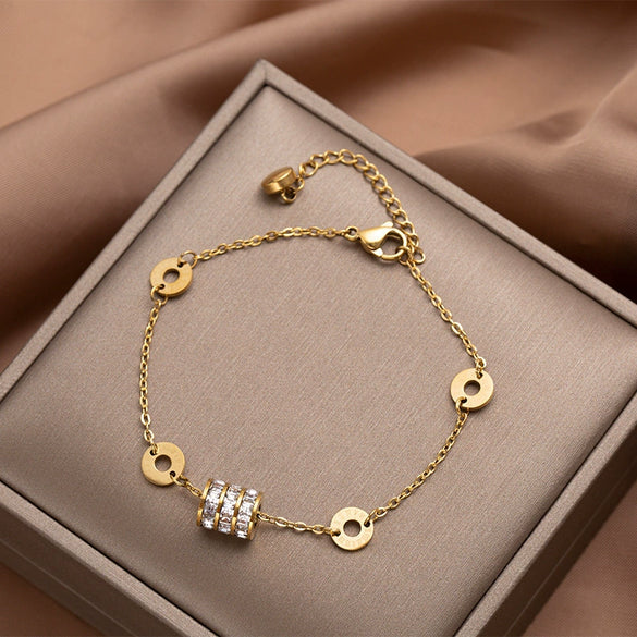 Wholesale Sweet Girls Jewelry Set With Small Waist Pattern Made Of Titanium Steel Featuring Electroplating And Simple Geometric Design