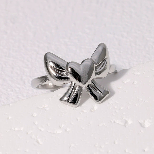 Wholesale Sweet Heart Shape Bow Tie Stainless Steel Electroplated Bracelet For Women