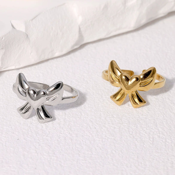 Wholesale Sweet Heart Shape Bow Tie Stainless Steel Electroplated Bracelet For Women