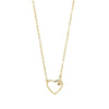 Wholesale Sweet 24K Gold Plated Stainless Steel Heart Shape Necklace For Women