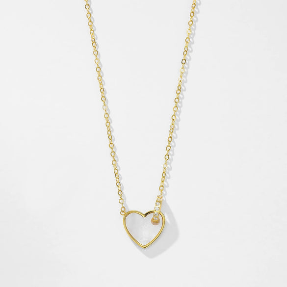 Wholesale Sweet 24K Gold Plated Stainless Steel Heart Shape Necklace For Women