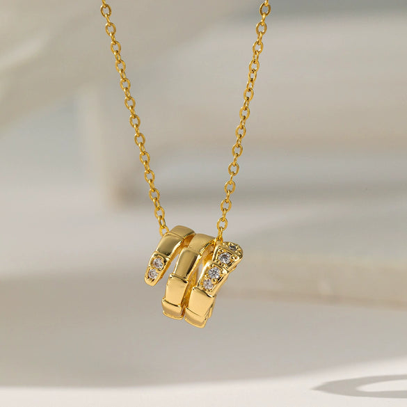 Wholesale Sweet Nature Heart Shape Titanium Steel Copper Electroplated Clavicle Chain Necklace For Women