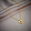Wholesale Sweet Niche Design Geometric Titanium Steel Love Pendant Earrings And Clavicle Chain With Electroplating