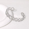 Wholesale Sweet Simple Love Heartd Titanium Steel Open Bracelet With Electroplating