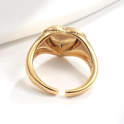 Wholesale Sweet Simple Style Heart Shape Copper Plating Open Rings