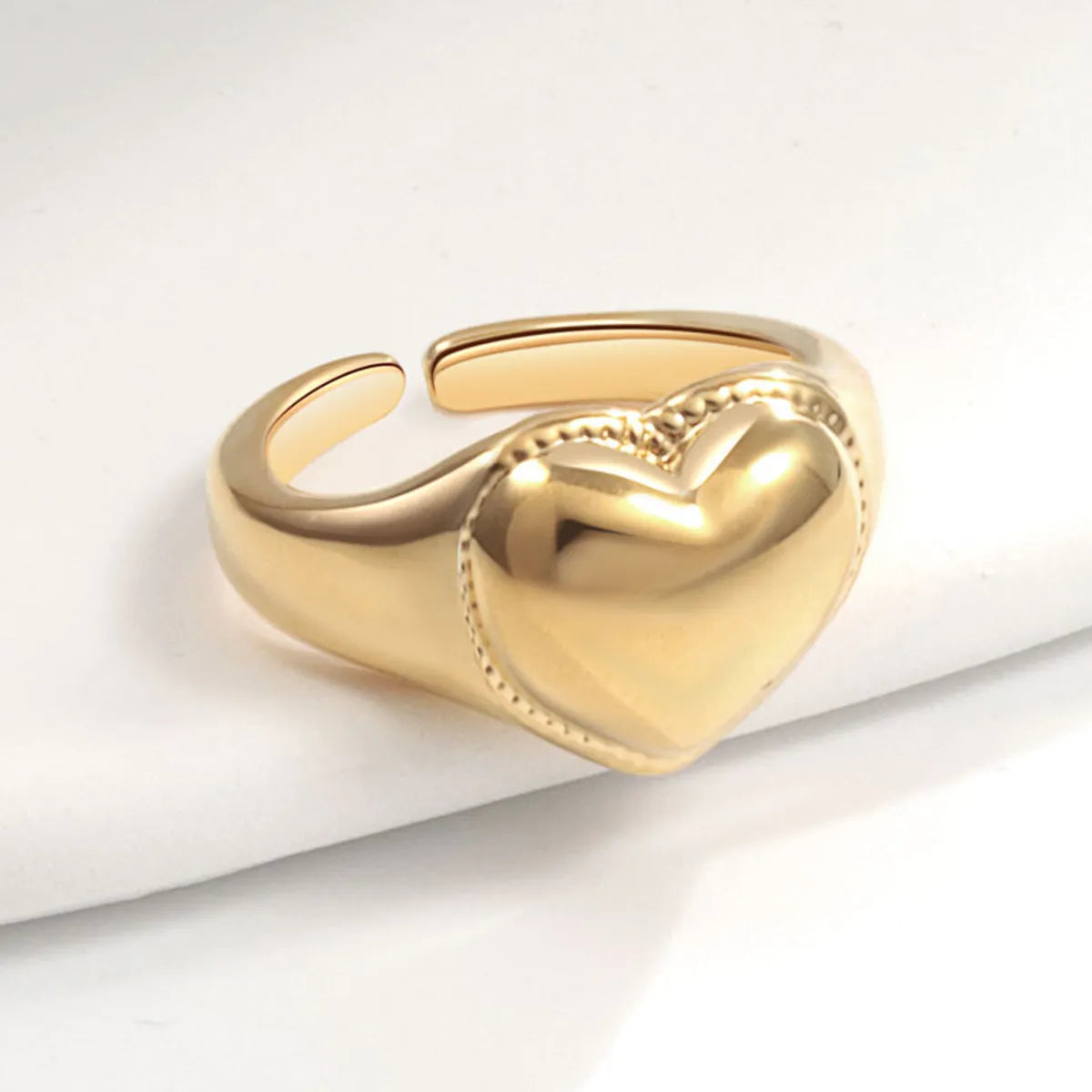 Wholesale Sweet Simple Style Heart Shape Copper Plating Open Rings