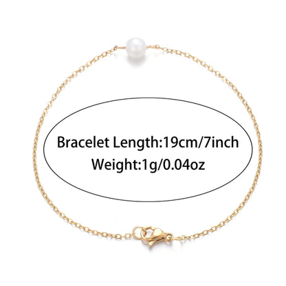 Sweet Simple Style Round 304 Stainless Steel Bracelets In Bulk