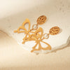Wholesale Sweet Stainless Steel Gold Plated Butterfly Fashion Women's Earrings