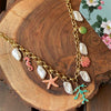 Wholesale Sweet Style Copper Jewelry With Goldplated Electroplating Star Shape Animal Zodiac Pearl Shell Seabed Biological Pendant
