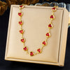 Wholesale Sweet Style Heart Shape Rhinestone Stainless Steel Electroplated Necklace