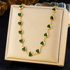 Wholesale Sweet Style Heart Shape Rhinestone Stainless Steel Electroplated Necklace