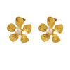 Wholesale Sweet Style Stamped Fiveleaf Flower Stainless Steel Earrings Inlaid With White Beads For Women