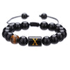 Wholesale Synthetic Stone Black Onyx Beads Geometric Woven Adjustable Electroplated Unisex Bracelet