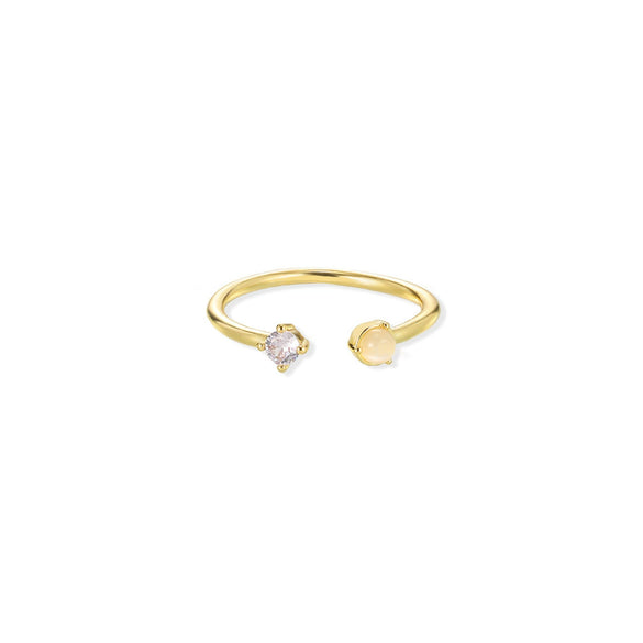 Wholesale Tail Ring Stainless Steel Ins Style Geometric Set With Diamonds Letters Numbers Text Design