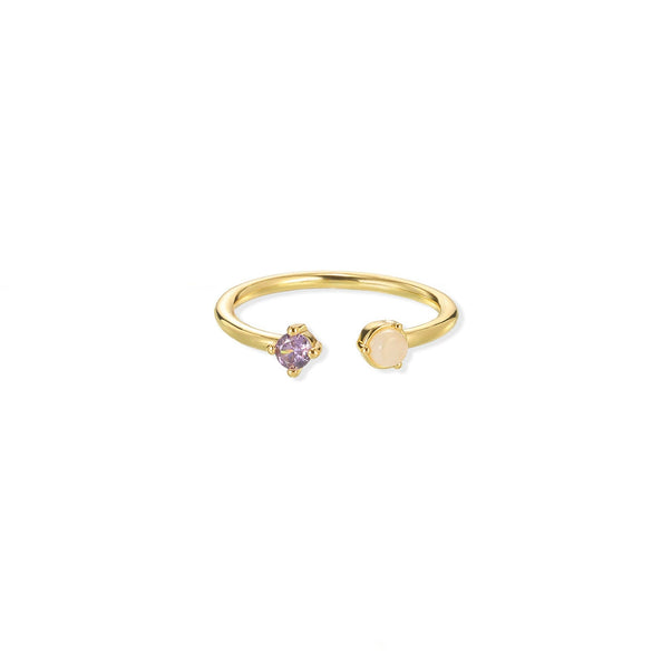Wholesale Tail Ring Stainless Steel Ins Style Geometric Set With Diamonds Letters Numbers Text Design