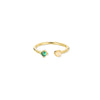 Wholesale Tail Ring Stainless Steel Ins Style Geometric Set With Diamonds Letters Numbers Text Design