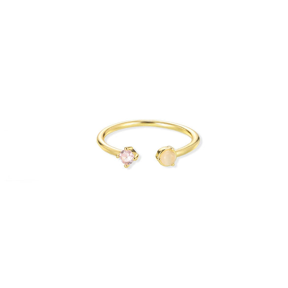 Wholesale Tail Ring Stainless Steel Ins Style Geometric Set With Diamonds Letters Numbers Text Design
