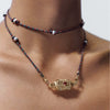Wholesale Tarot Necklace Copper Gold Plated Geometric Pendant Men's Boyfriend Style