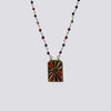 Wholesale Tarot Necklace Copper Heart Shape Fourleaf Clover Pattern Set With Diamonds Pendant