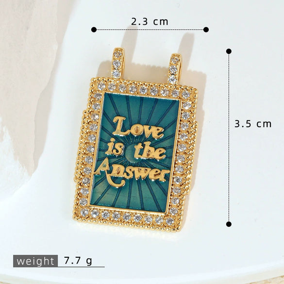 Wholesale Tarot Necklace Pendant Copper Micropaved Geometric Style 18K Gold Plated