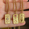 Wholesale Tarot Necklace With Geometric Pattern High Sense Plant Flowers Threedimensional Embossed Diamondembossed Titanium Steel Woolen Twist Chain Electroplated