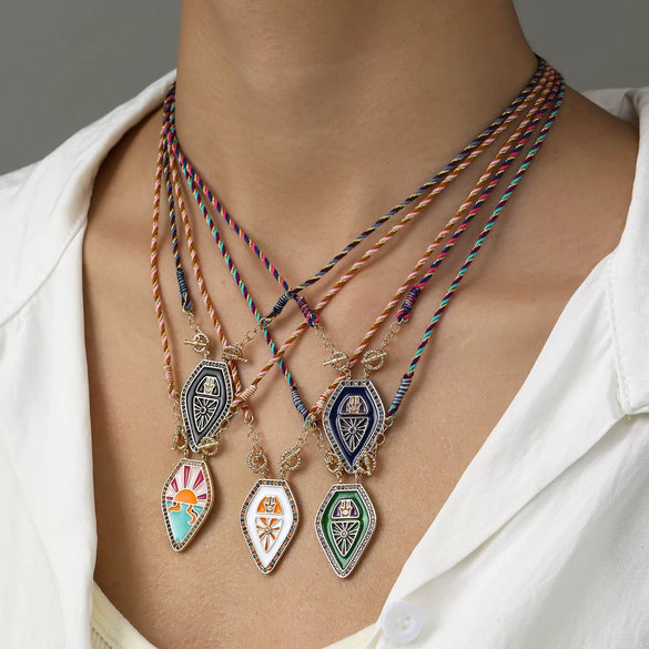 Wholesale Tarot Pendant Necklace Copper Retro Geometric Gold Plated