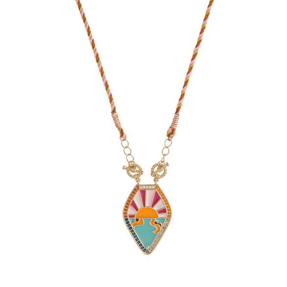 Wholesale Tarot Pendant Necklace Copper Retro Geometric Gold Plated