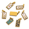 Wholesale Tarot Retro Pendant Jewelry Stainless Steel Rectangular Electroplating