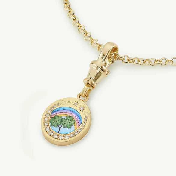 Wholesale Tarot Series Titanium Steel Necklace With Mixed Gemstone Inlay Heart Shape Pendant For Women