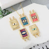 Wholesale Tarot Square Pendant Necklace Copper Plated 18K Gold Geometric Style Electroplated Oildripping Zircon Diy Accessories