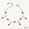 Wholesale Tassel Anklet Stainless Steel Inlaid Zircon Geometric Styling Non Fading Foot Chain For Women