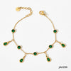 Wholesale Tassel Anklet Stainless Steel Inlaid Zircon Geometric Styling Non Fading Foot Chain For Women
