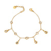 Wholesale Tassel Anklet Stainless Steel Inlaid Zircon Geometric Styling Non Fading Foot Chain For Women