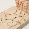 Wholesale Tassel Anklet Stainless Steel Inlaid Zircon Geometric Styling Non Fading Foot Chain For Women