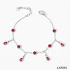 Wholesale Tassel Anklet Stainless Steel Inlaid Zircon Geometric Styling Non Fading Foot Chain For Women