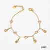 Wholesale Tassel Anklet Stainless Steel Inlaid Zircon Geometric Styling Non Fading Foot Chain For Women