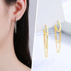 Wholesale Tassel Chain Earrings 925 Sterling Silver Geometric Style For Women