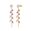 Wholesale Tassel Earrings Natural Freshwater Pearl S925 Sterling Silver Purple Mica
