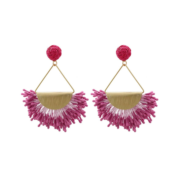 Wholesale Tassel Earrings Zinc Alloy Geometric Hand Knitted Retro Style