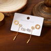Wholesale Tassel Geometric Gold Strip Titanium Steel Earrings For Women Electroplated
