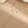 Wholesale Tassel Imitation Pearl Ychain Necklace Stainless Steel 18K Electroplated Geometric Style Jewelry For Women